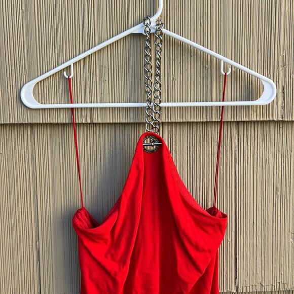 Ralph Lauren Black Label Red Chain Halter Dress Size 6 - Picture 4 of 12
